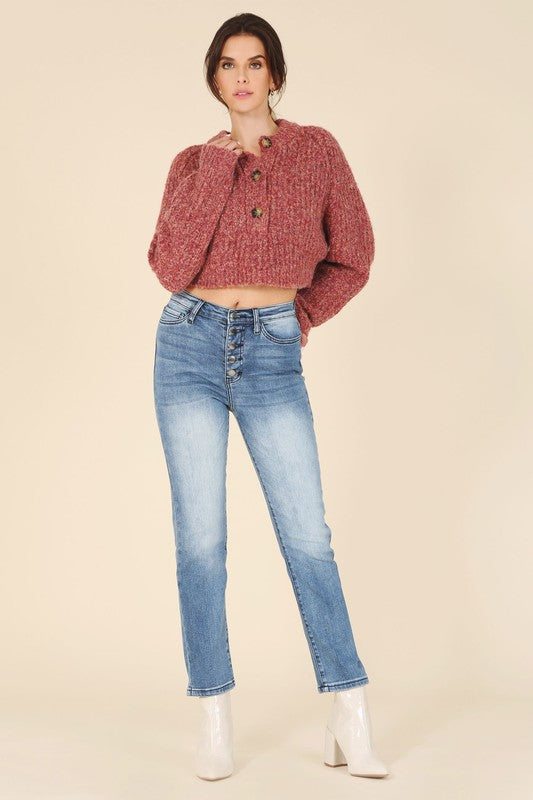 Aubrey Chunky Knit Cropped Sweater