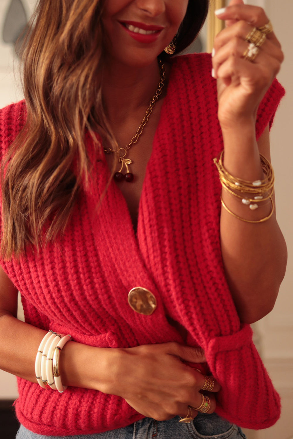 Tracey Oversized Cap Sleeve Sweater
