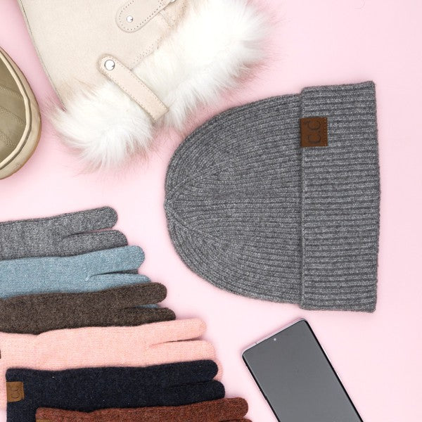 Fine Yarn Ribbed Cuff Beanie