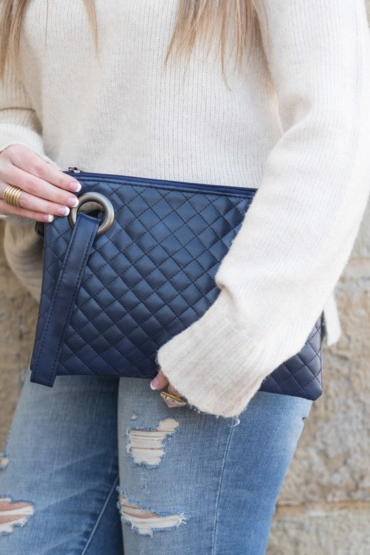 Laura Classic Quilted Clutch