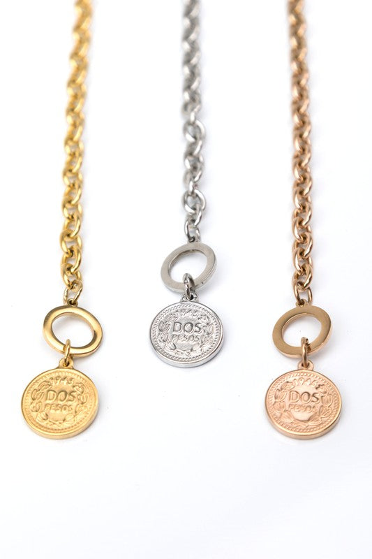 Marie Toggle Coin Chain Necklace