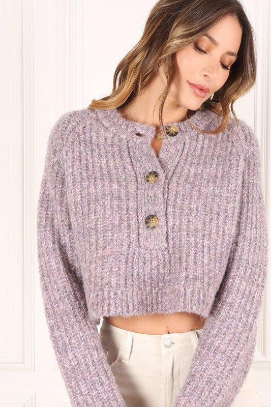 Aubrey Chunky Knit Cropped Sweater