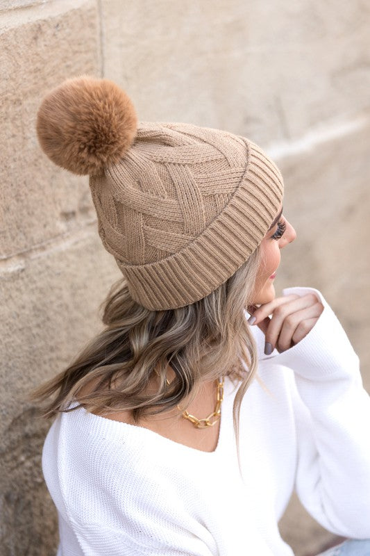 Chevy Chunky Knit Pom Beanie
