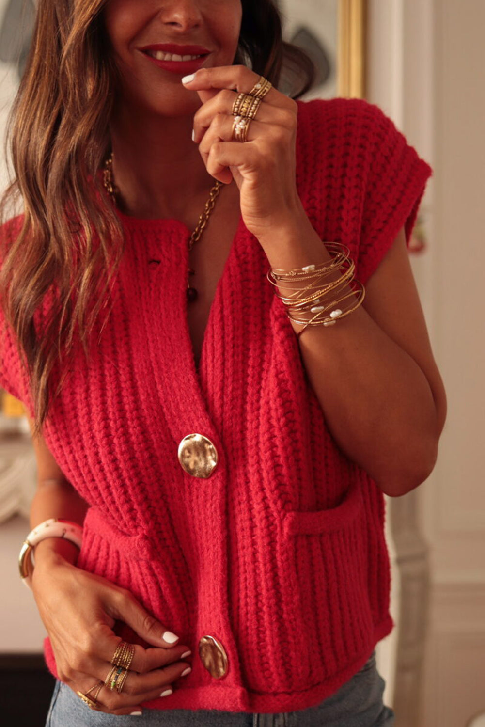 Tracey Oversized Cap Sleeve Sweater