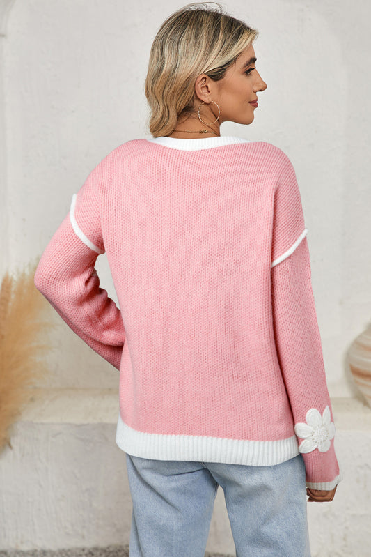 My Girl Floral Patch Sweater