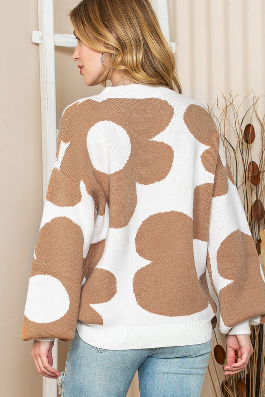 Vintage Floral Pattern Sweater