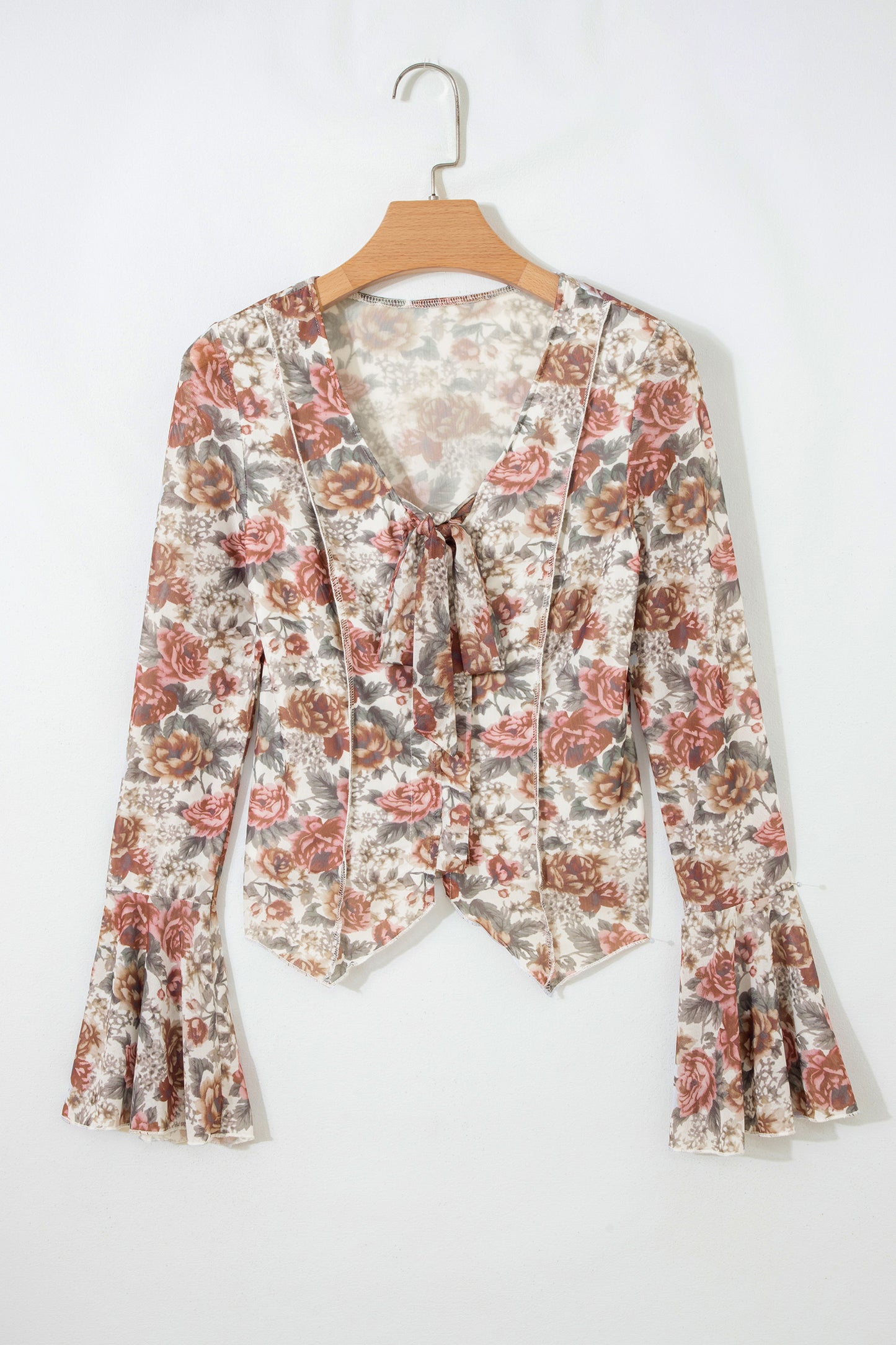 Rosalie Stitched Detail Bell Sleeve Blouse