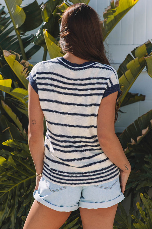Nautical Oversized Sweater Vest