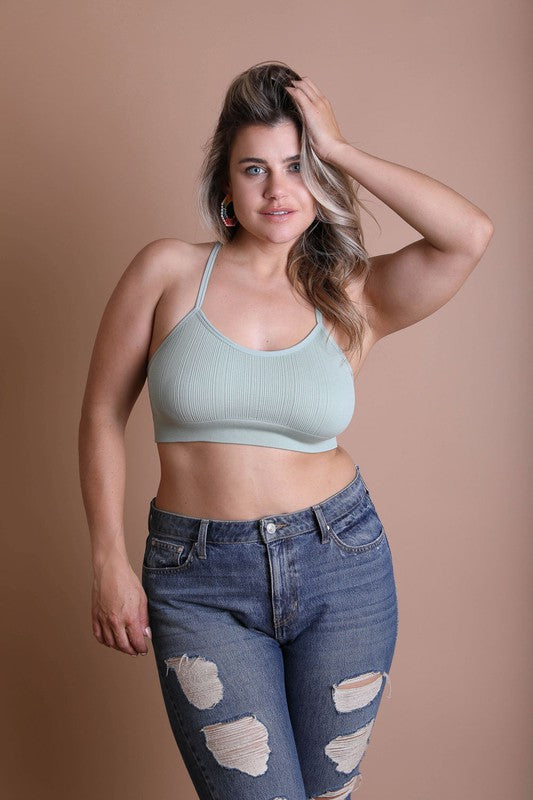 Curvy Tattoo Mesh Racerback Bralette