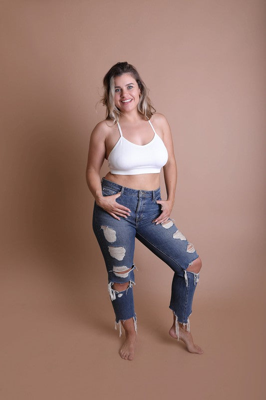 Curvy Tattoo Mesh Racerback Bralette
