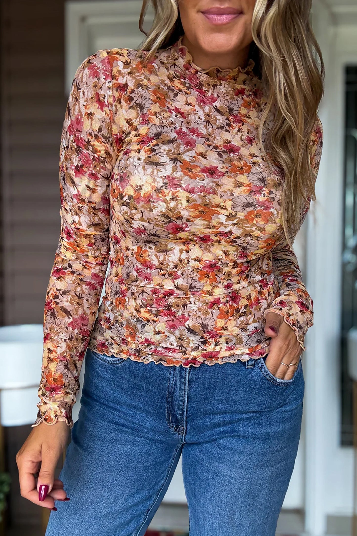 Stacey Floral Mesh Lace Top