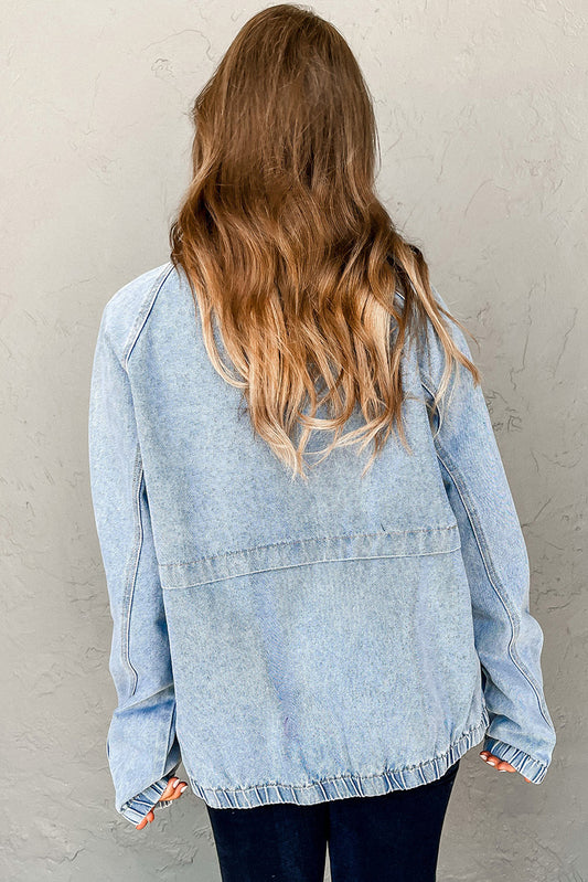 Andy Oversized Denim Zip Up Jacket