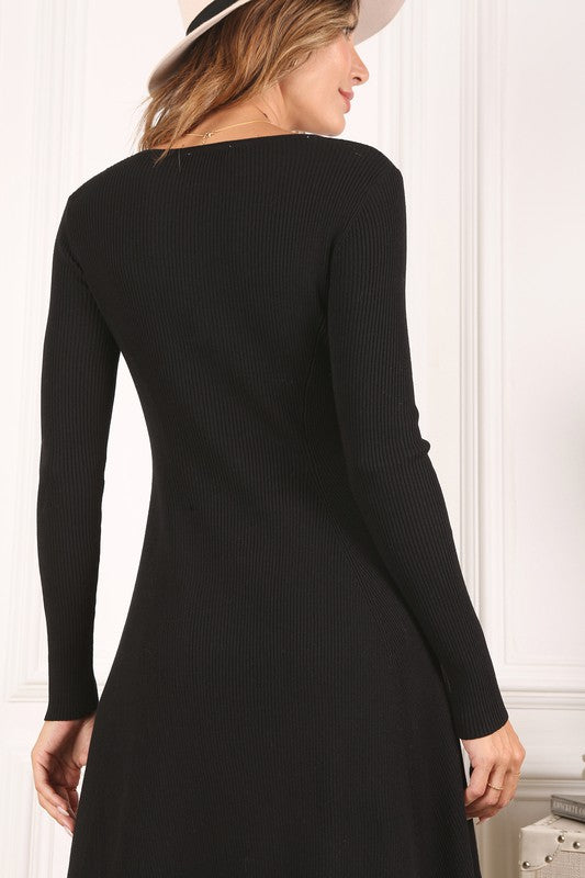 Amelia Solid Color Flare Dress