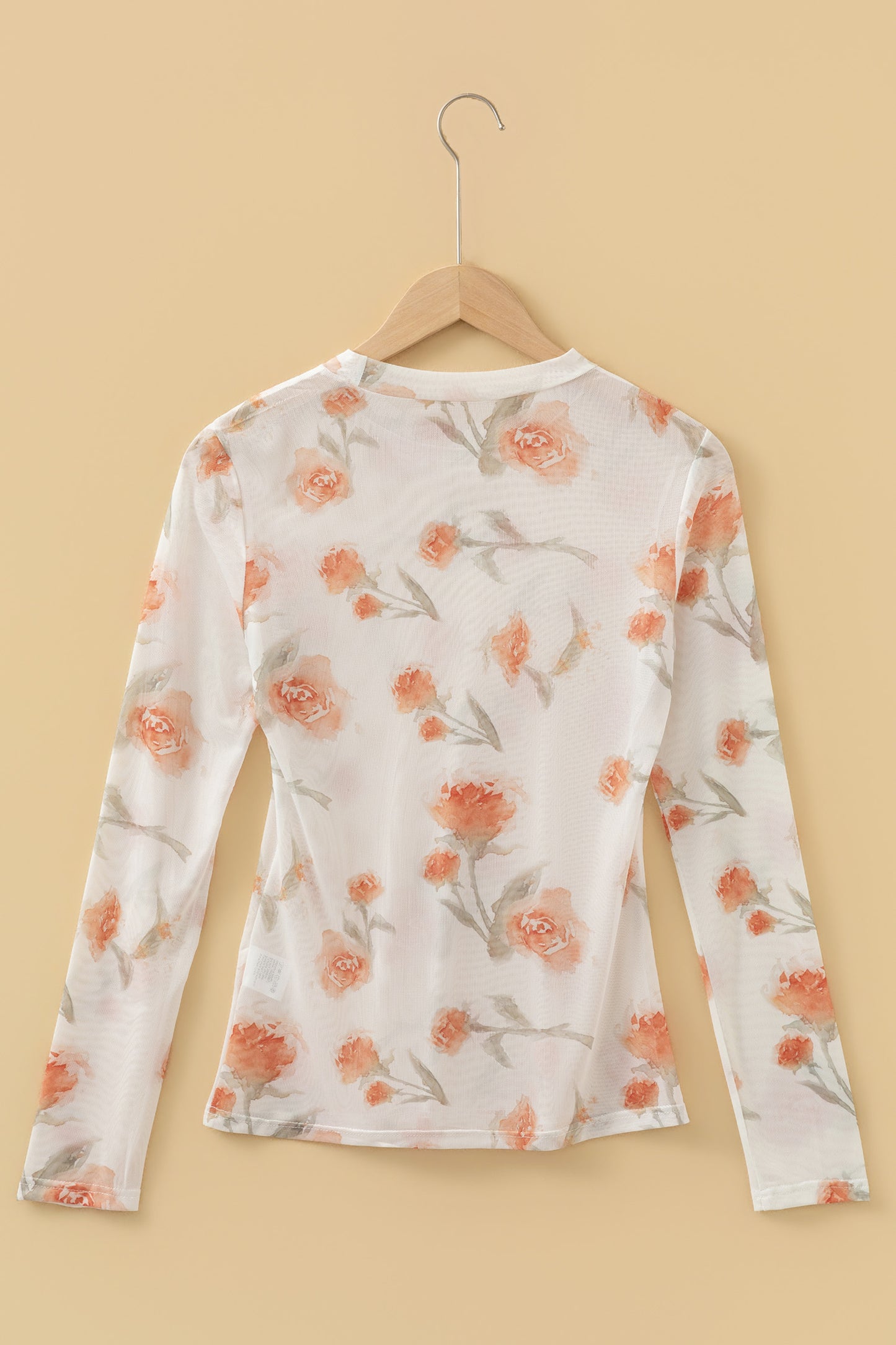 Spring Blossom Mesh Long Sleeve Top
