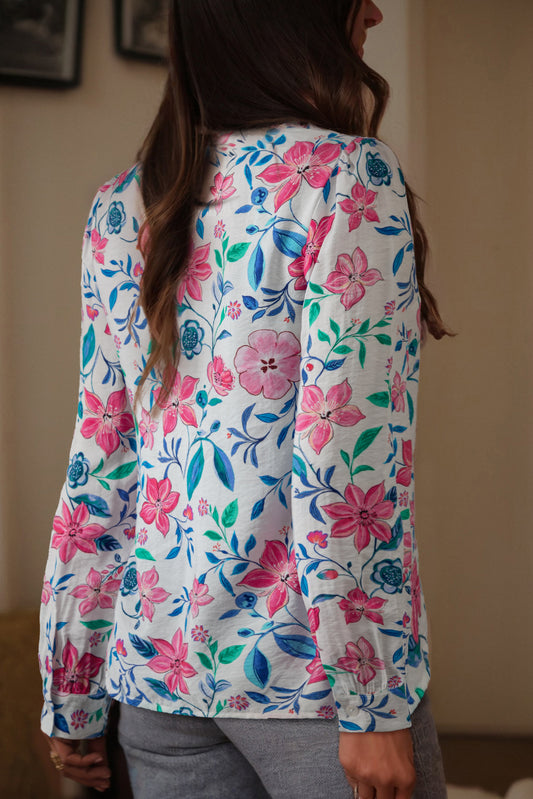 Delicate Floral Lace Detail Blouse