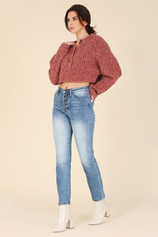 Aubrey Chunky Knit Cropped Sweater