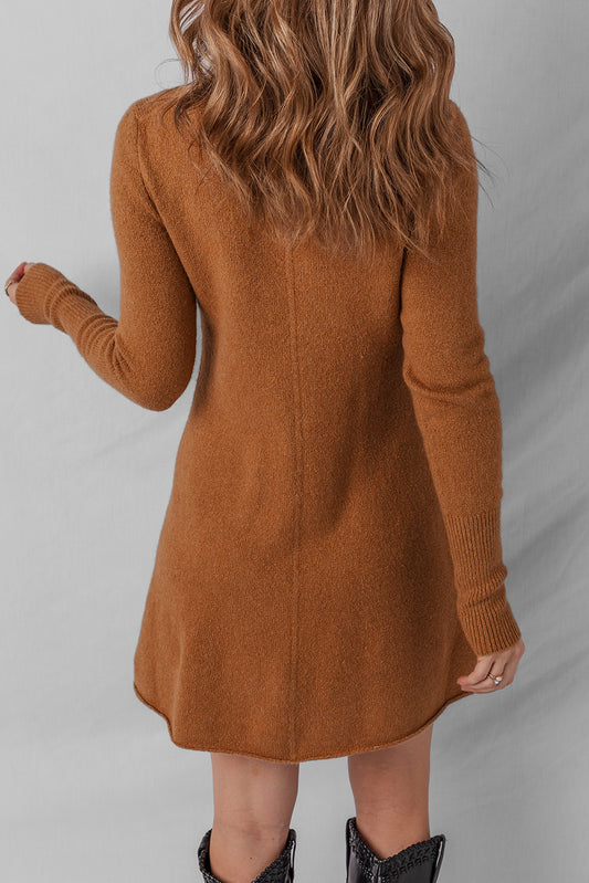 Cinnamon Ribbed Sweater Dress