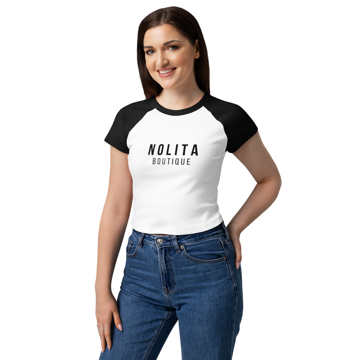 NOLITA Women’s Micro Rib Raglan Baby Tee