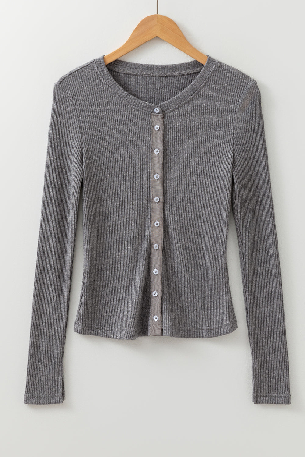 Button Me Up Fitted Ribbed Sweater