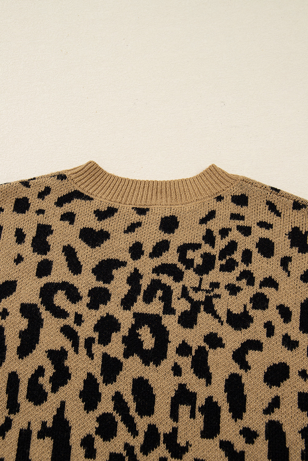 Leopard Slouchy Drop Shoulder Sweater