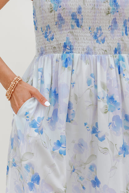 Argentina High Waisted Smocked Midi Dress
