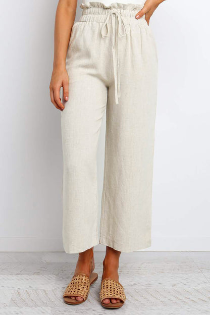 Tanya Paperbag Tie Waist Cropped Pant