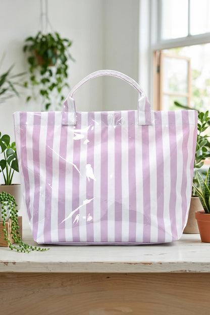 Glossy Summer Beach Vinyl Large Tote Bag