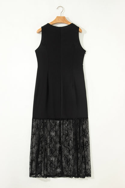 Felicia Sleeveless Lace Hem Dress