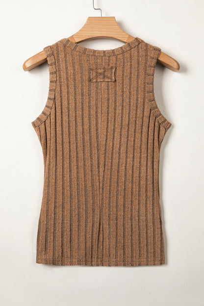 Sandy Mineral Wash Ribbed Tank Top