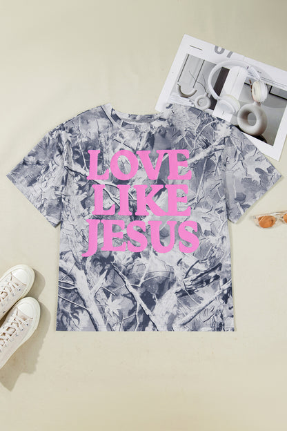 Curvy Love Like Jesus Camo Tee