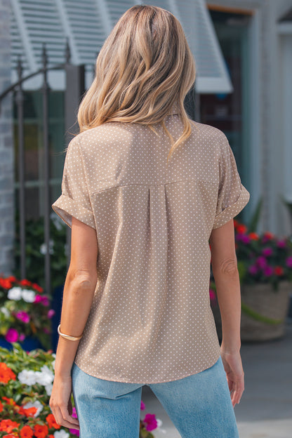 Dottie Cuffed Sleeve Button Down Blouse