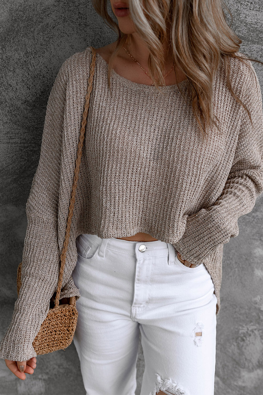Cole Slouchy Dolman Sleeve Hi-Lo Sweater