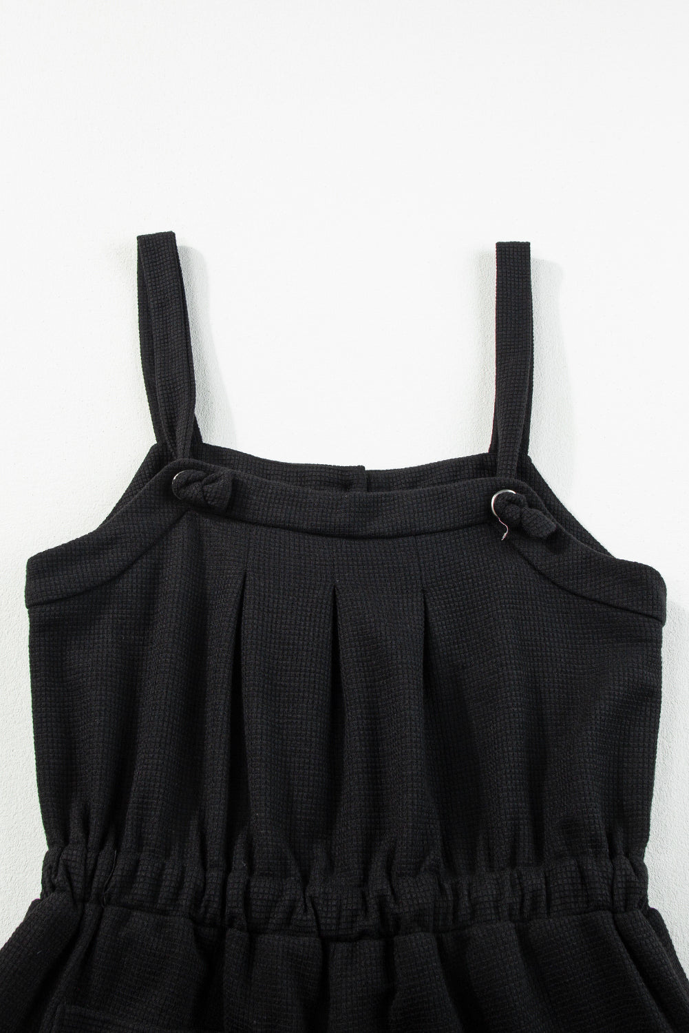 Crystal Textured Drawstring Sleeveless Jumpsuit