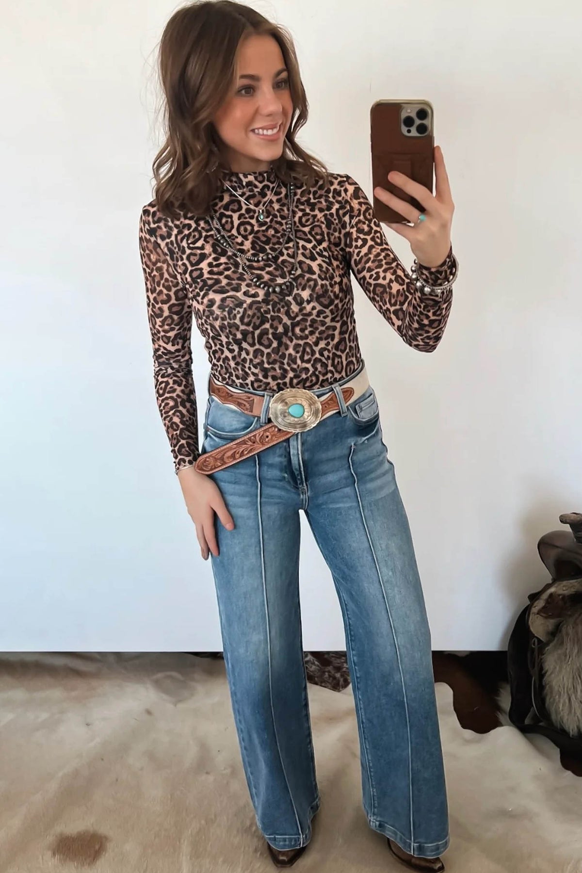 Cougar Slim Fitted Mock Neck Top