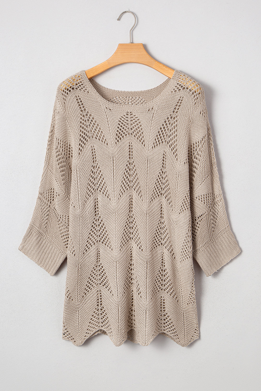 Angelina Crochet Half Sleeve Slouchy Sweater