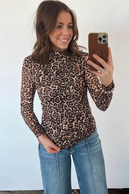 Cougar Slim Fitted Mock Neck Top