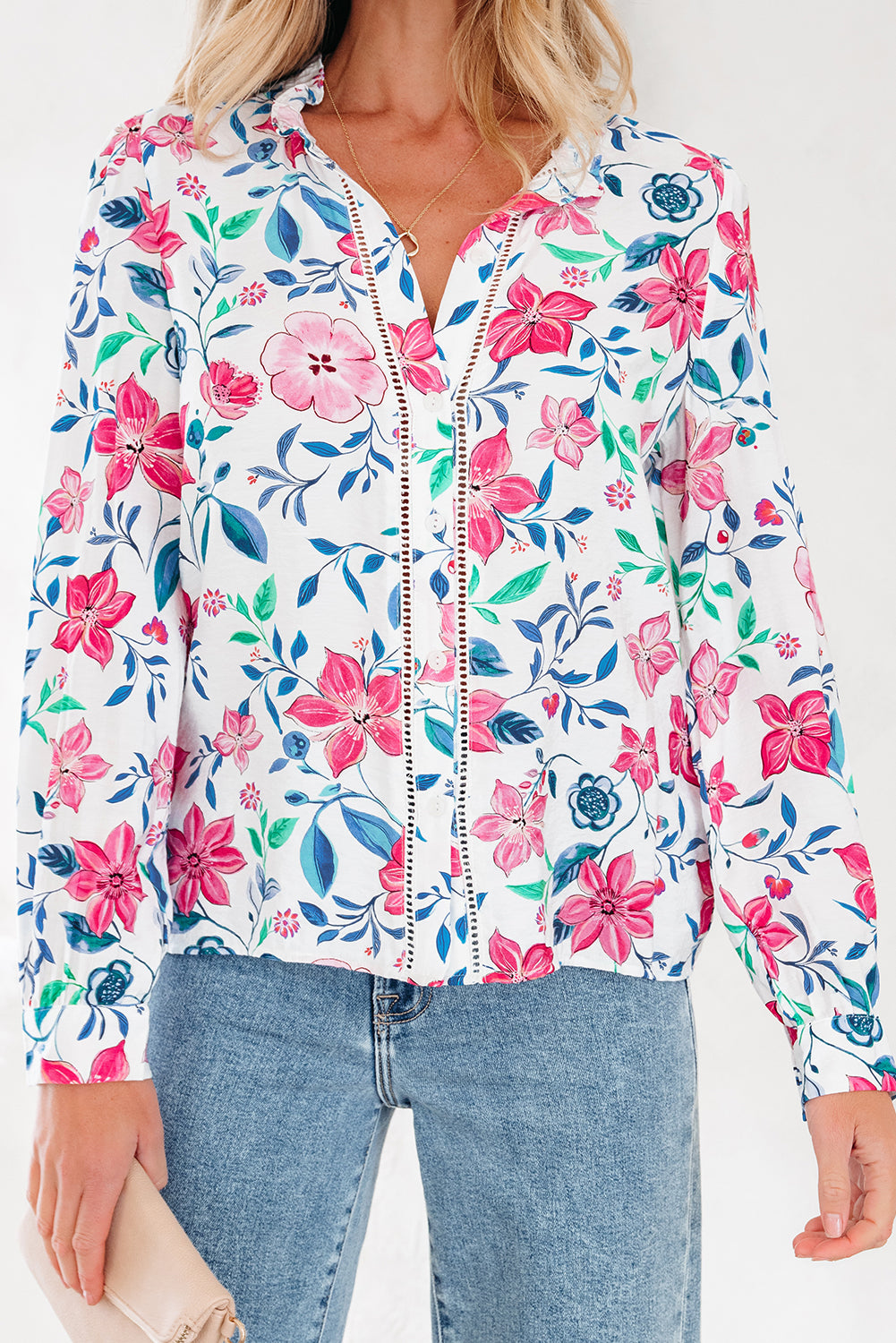 Dreamy Floral Button Down Blouse