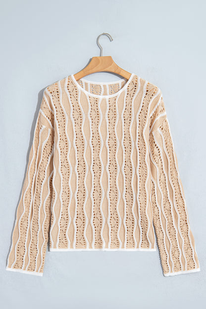 Elizabeth Eyelet Long Sleeve Sweater