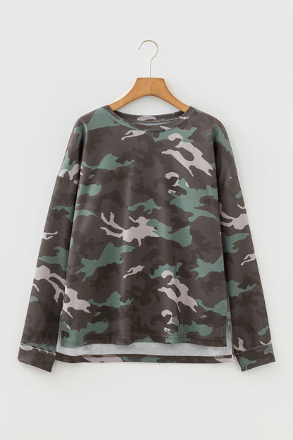 Brooke Camouflage Crew Neck Top