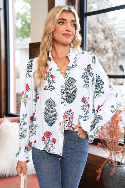 Beth Unique Floral Print Blouse