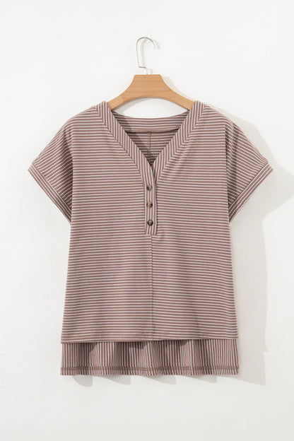 Hudson Stripe Buttoned Breezy Top