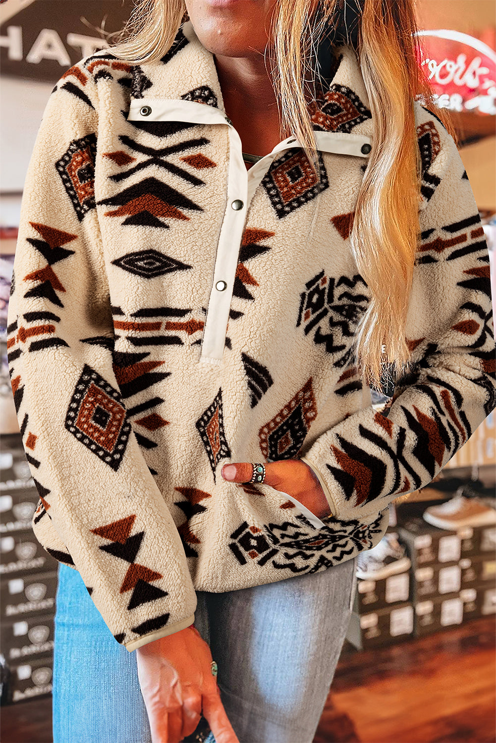 Dakota Aztec Half Placket Pullover
