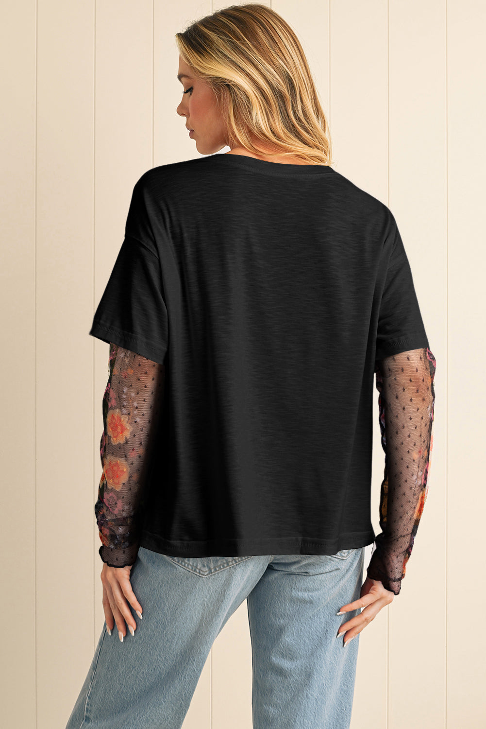 Veronica Mesh Sleeve Faux 2-piece Top