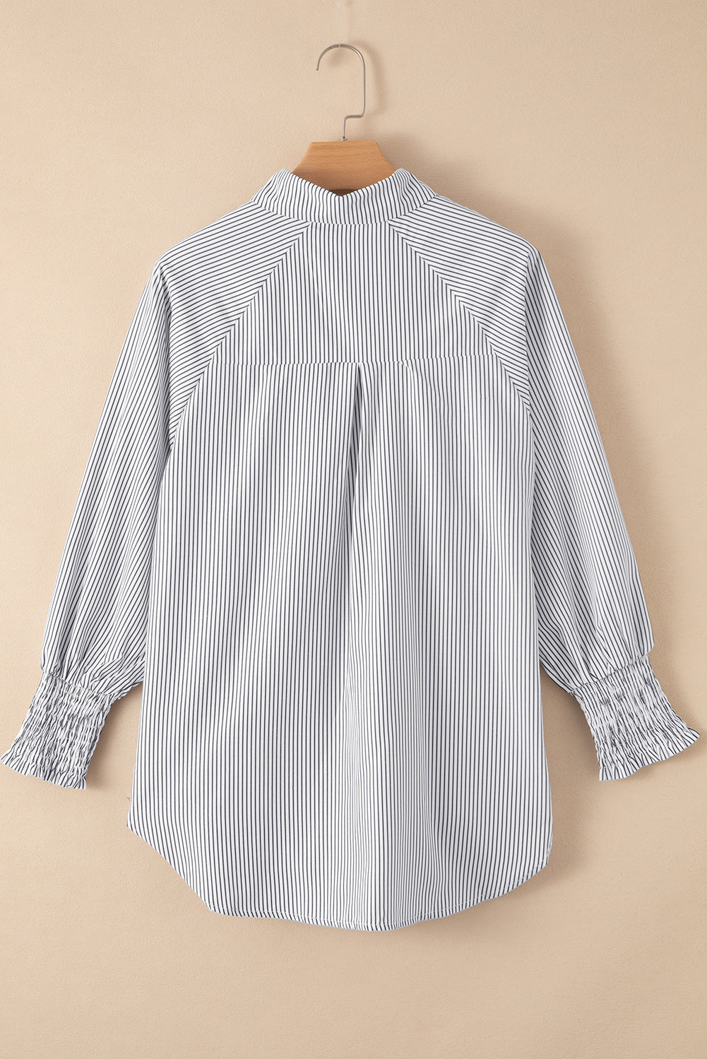 Sagamore Buttoned Striped Shirred Cuff Blouse