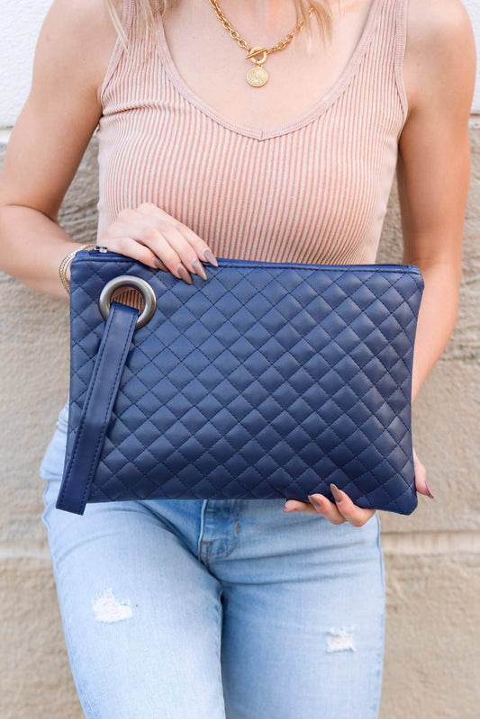 Laura Quilted Wristlet Clutch