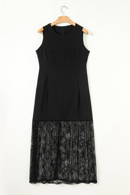 Felicia Sleeveless Lace Hem Dress