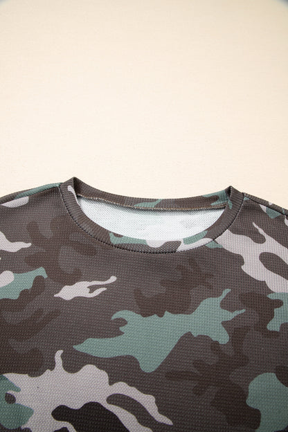 Brooke Camouflage Crew Neck Top