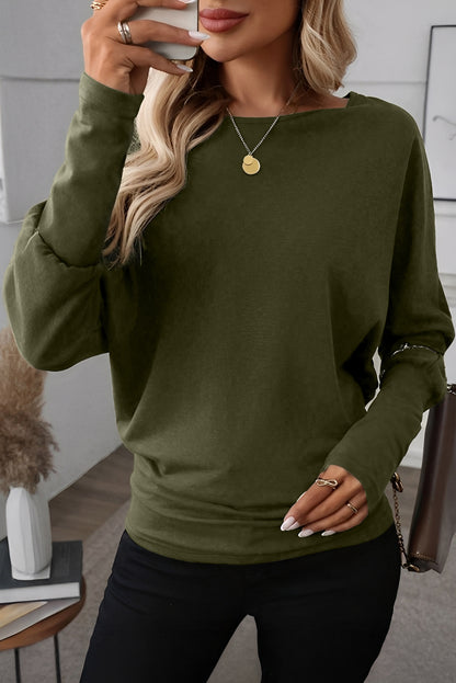 Autumn Solid Dolman Sleeve Top