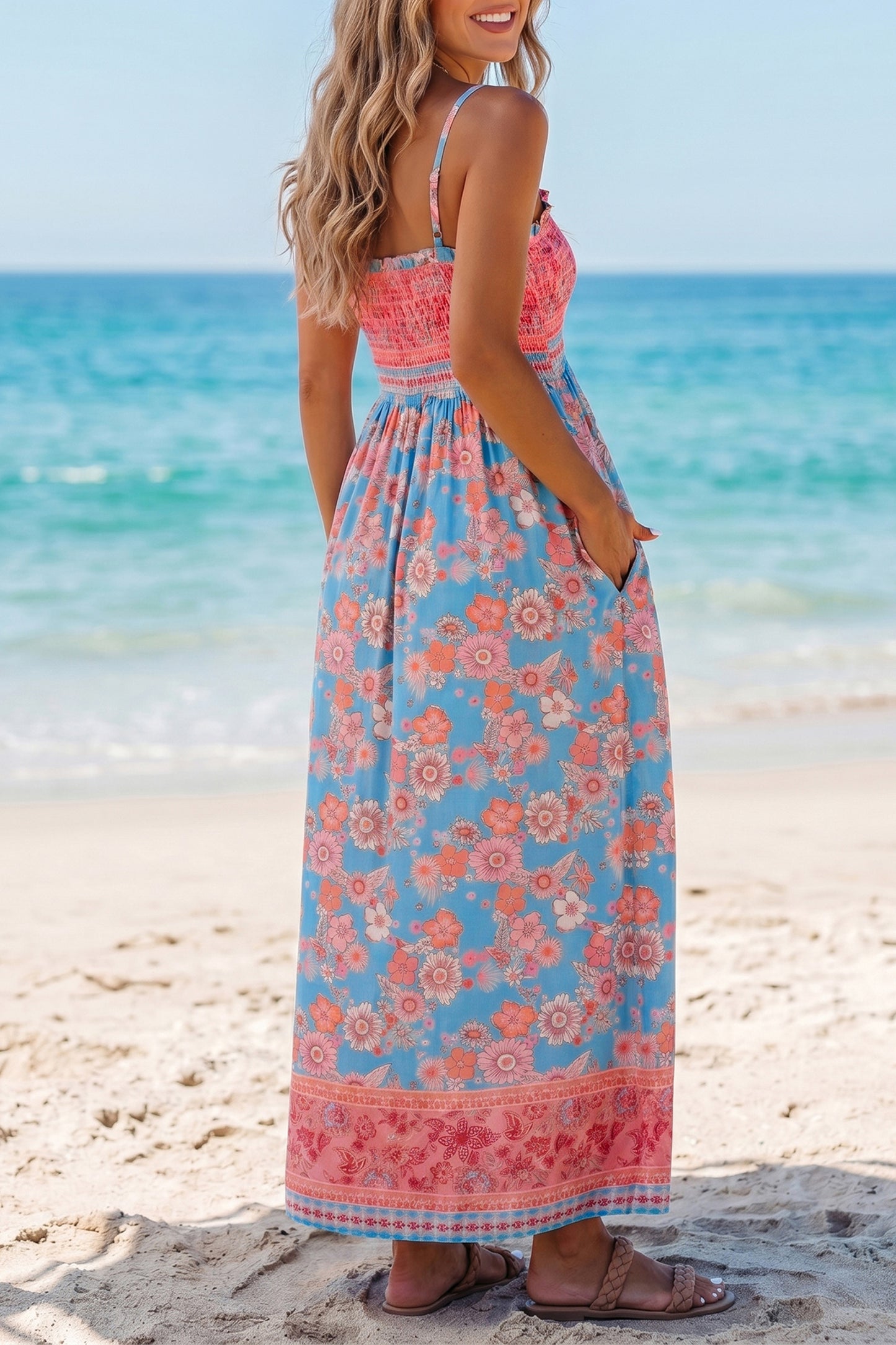 Boca Boho Spaghetti Strap Maxi Dress