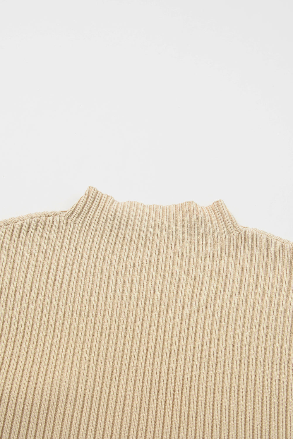 Front Patch Pocket Ribbed Knit Short Sleeve Sweater